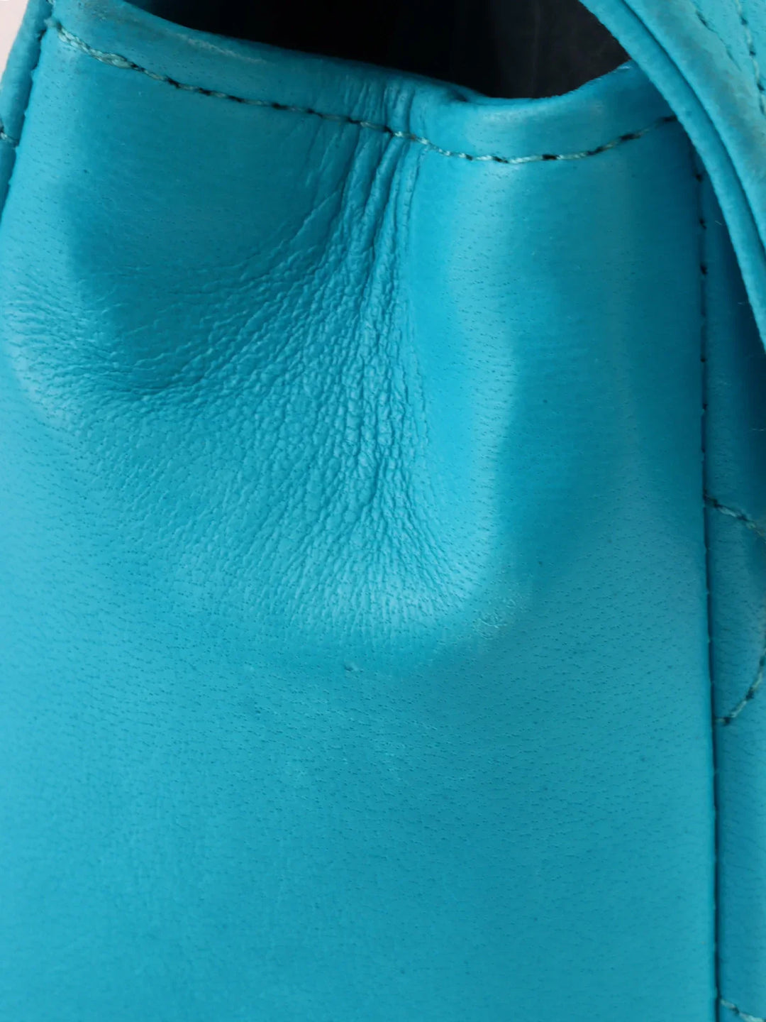 Chanel Around 1990 Made Turn-Lock Bijoux Chain Bag Turquoise Blue
