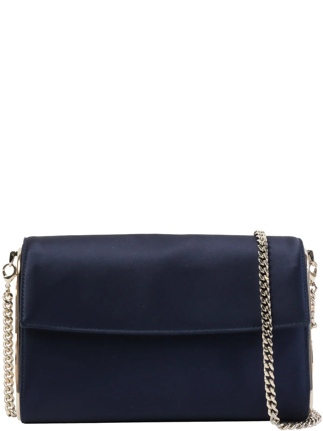 Top quality Dior Satin Side Logo Plate Chain Bag Navy