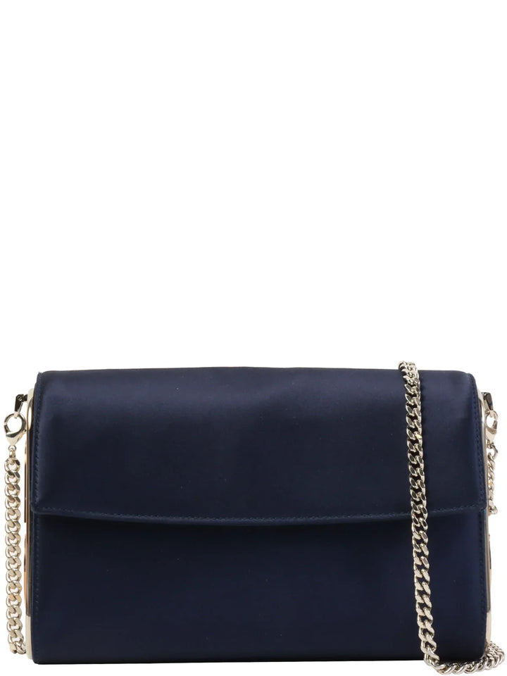 Top quality Dior Satin Side Logo Plate Chain Bag Navy