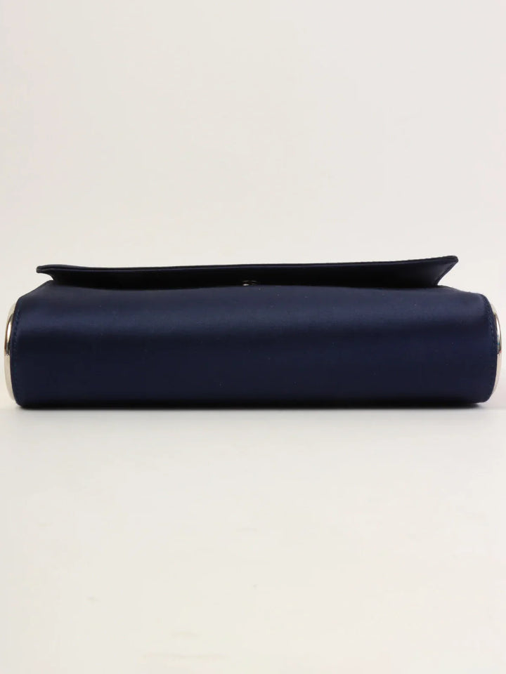 Top quality Dior Satin Side Logo Plate Chain Bag Navy