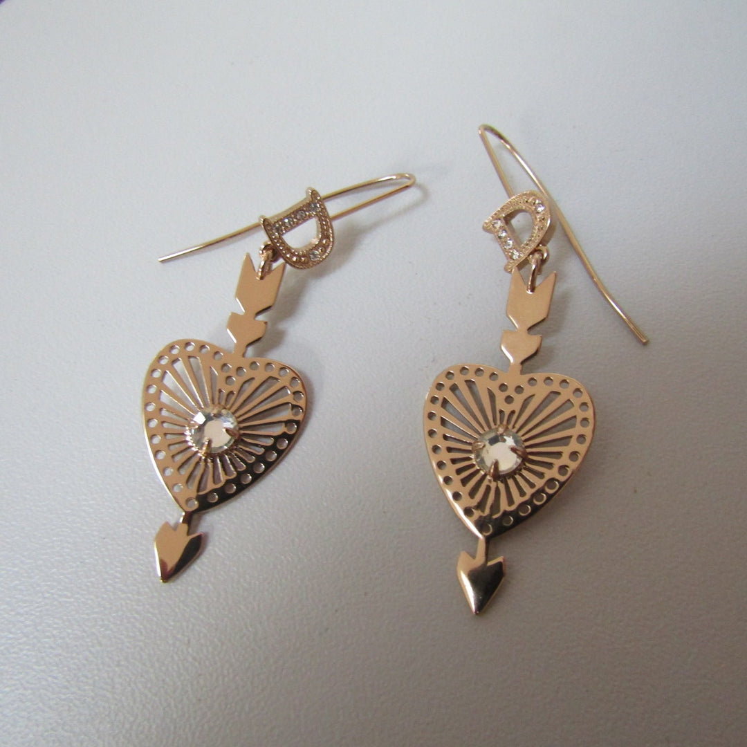 CHRISTIAN Top quality Dior Earrings in Golden Metal