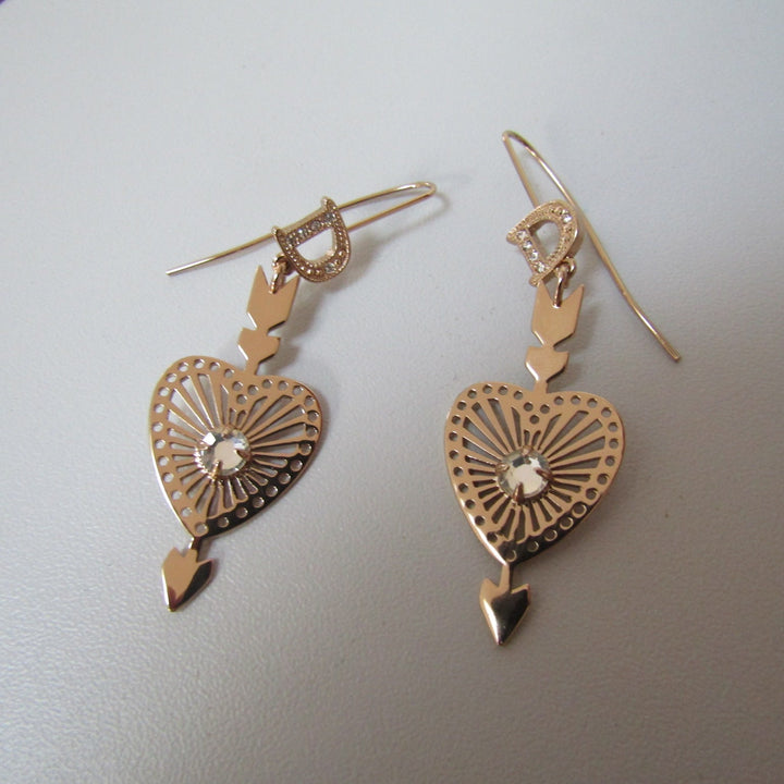 CHRISTIAN Top quality Dior Earrings in Golden Metal
