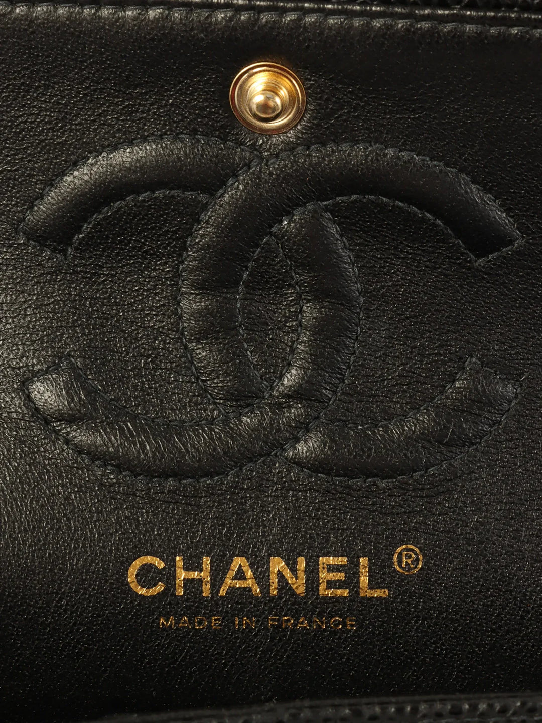 Chanel Around 2003 Made Caviar Skin Classic New Chain Bag 23Cm Black