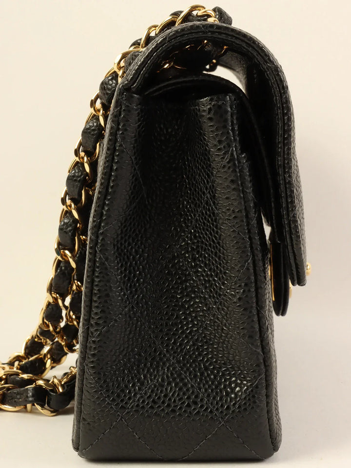 Chanel Around 2003 Made Caviar Skin Classic New Chain Bag 23Cm Black