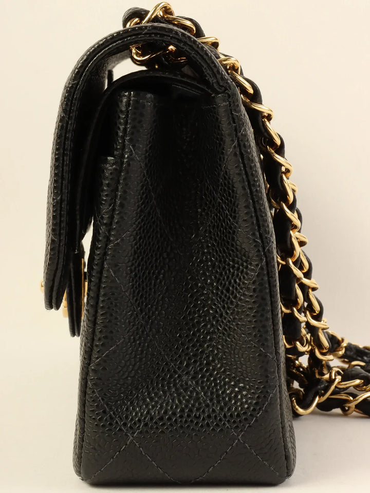 Chanel Around 2003 Made Caviar Skin Classic New Chain Bag 23Cm Black
