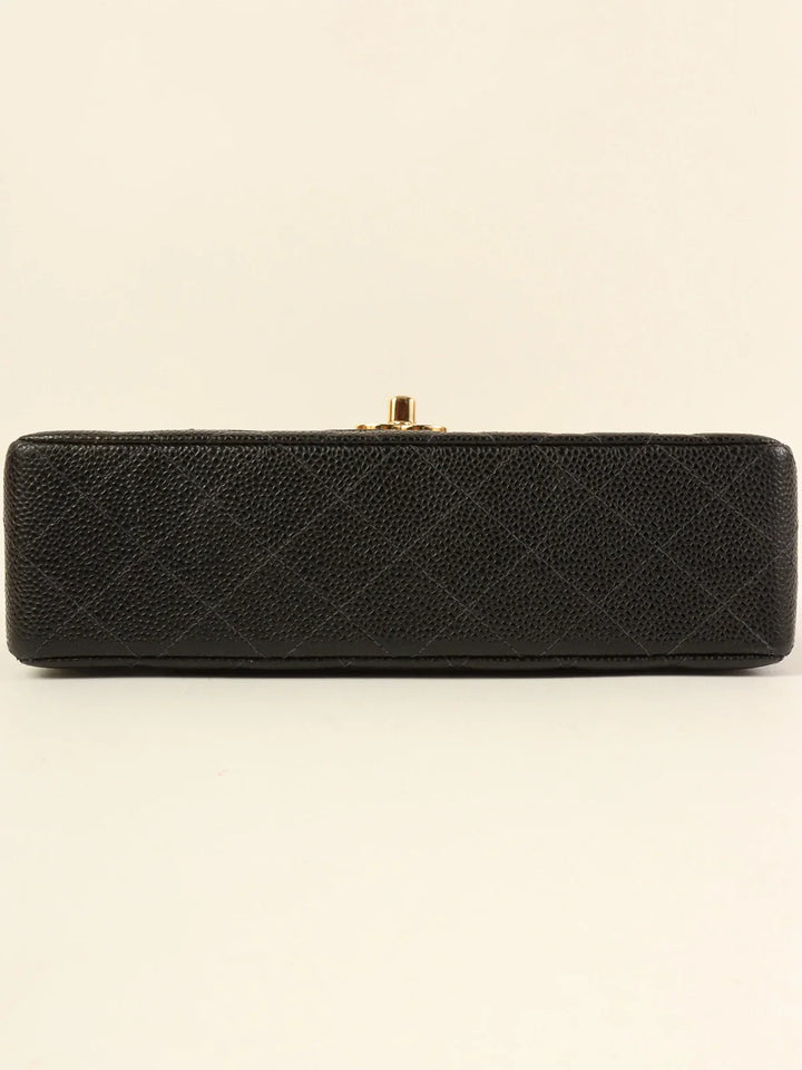 Chanel Around 2003 Made Caviar Skin Classic New Chain Bag 23Cm Black