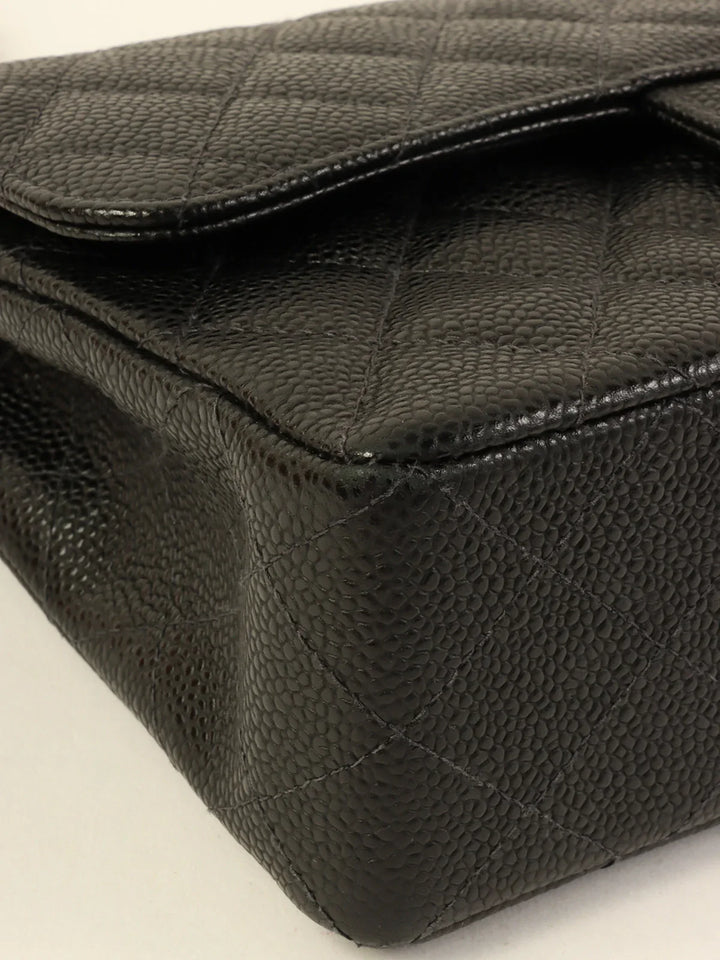 Chanel Around 2003 Made Caviar Skin Classic New Chain Bag 23Cm Black