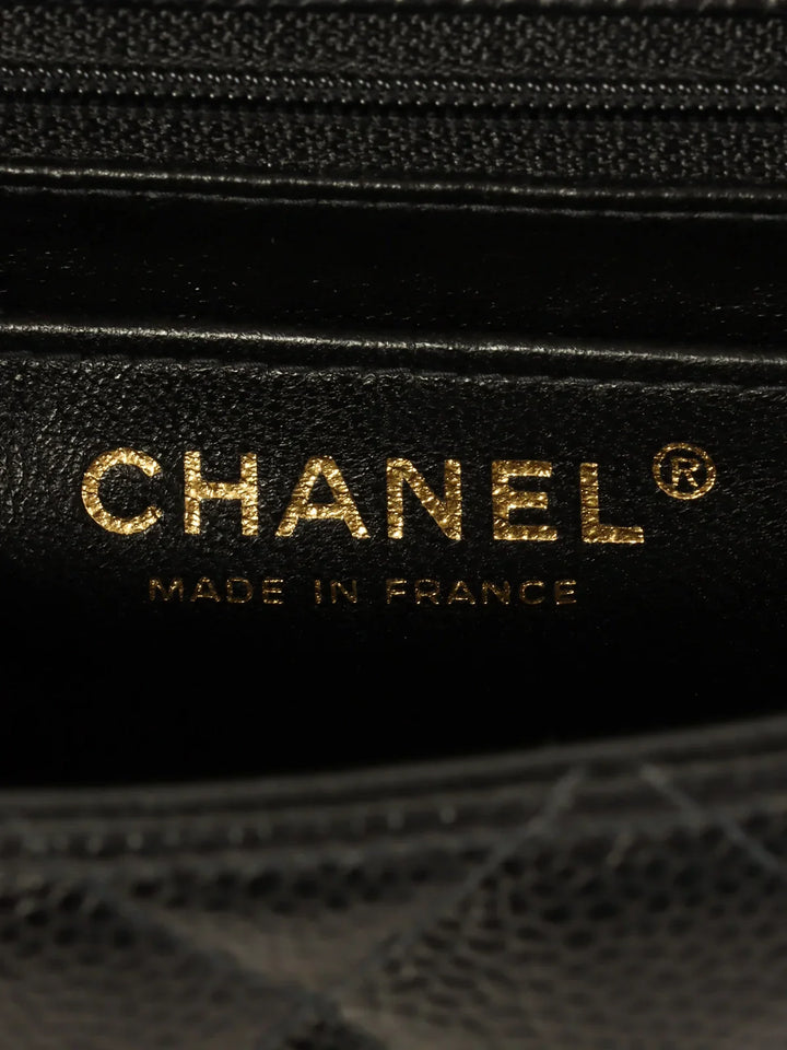 Chanel Around 2003 Made Caviar Skin Classic New Chain Bag Mini Black
