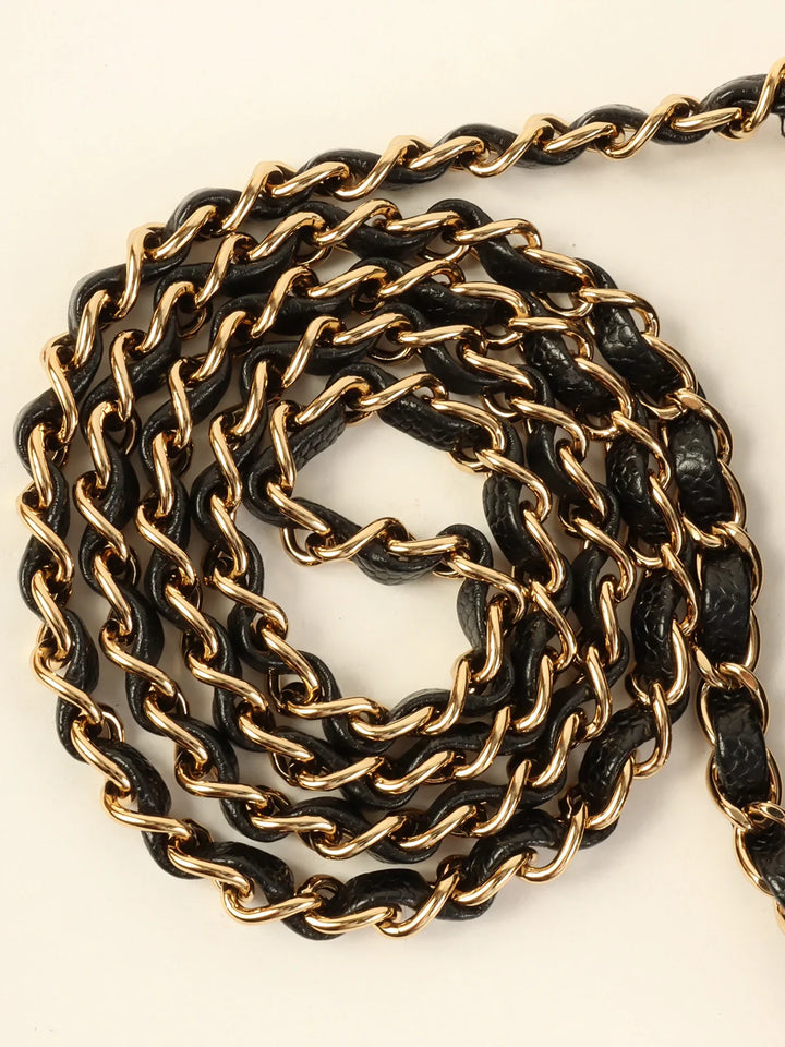 Chanel Around 2003 Made Caviar Skin Classic New Chain Bag Mini Black