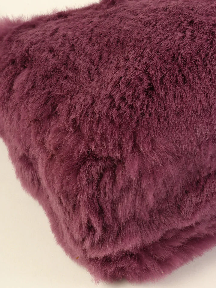 Chanel Around 2000 Made Fur Cc Mark Plate Chain Shoulder Bag Purple