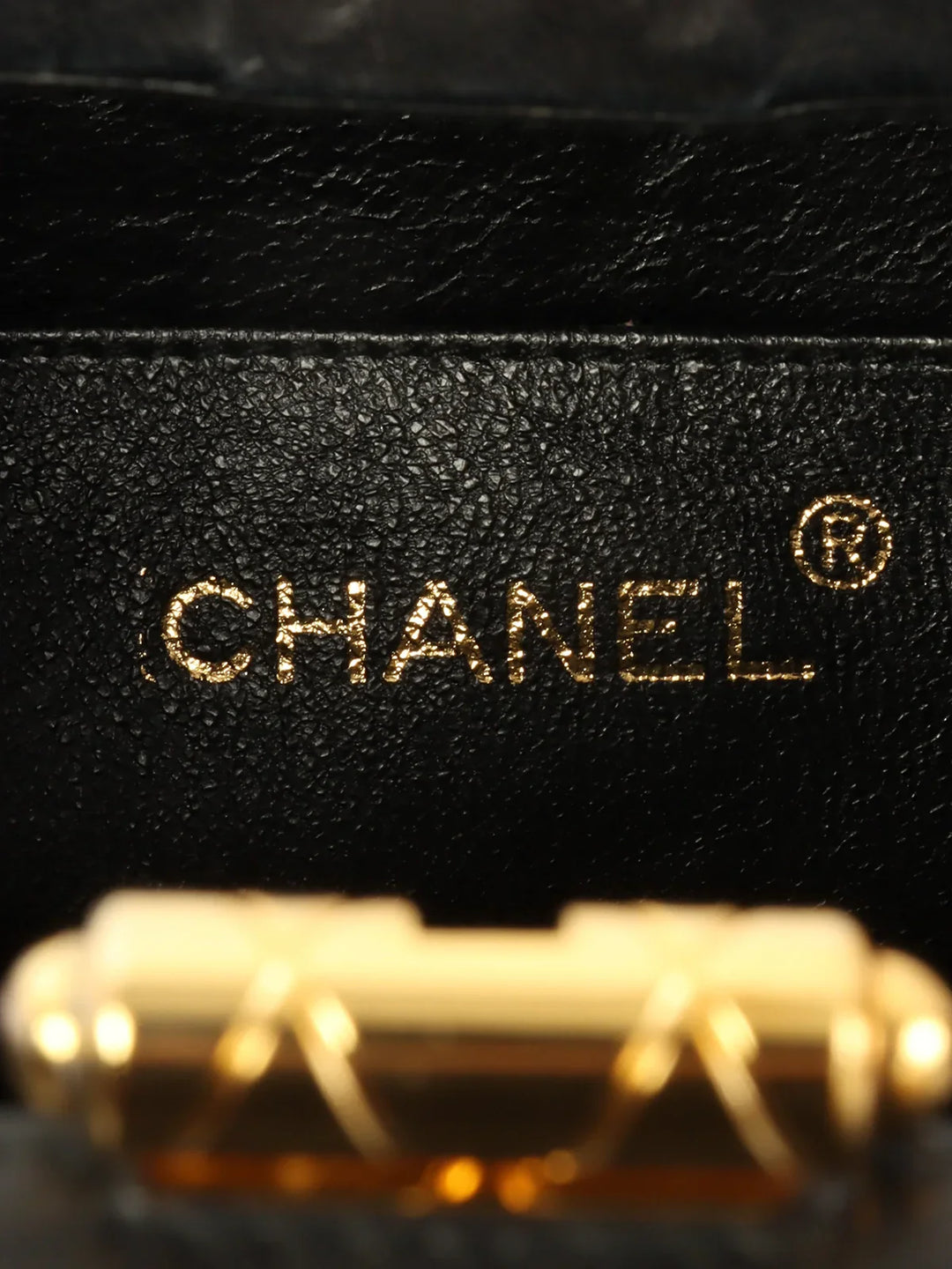 Chanel Around 1990 Made Cc Mark Stitch Metal Clasp Box Shouder Bag Black