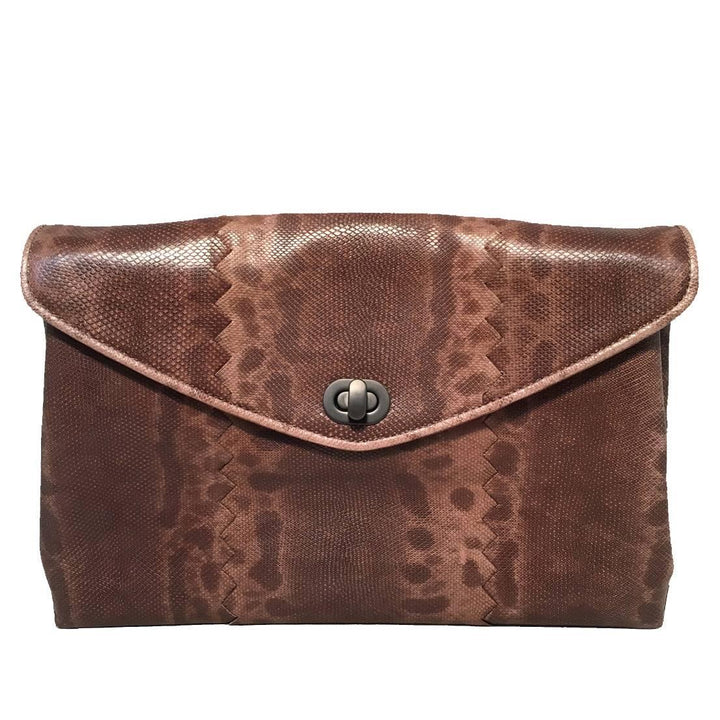 Bottega veneta Brown Lizard Leather Clutch
