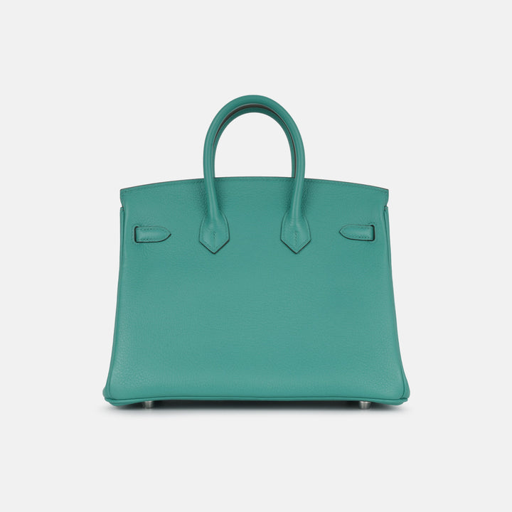 Birkin 25 Verso - Vert Verone / Rose Lipstick Novillo