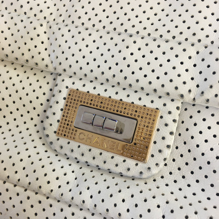 Chanel 2.55 Shoulder Bag in White Leather