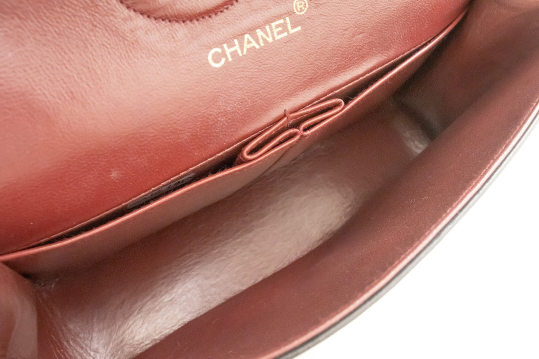 Top Quality Chanel Classic Double New 10" Chain Shoulder Bag Black Lambskin