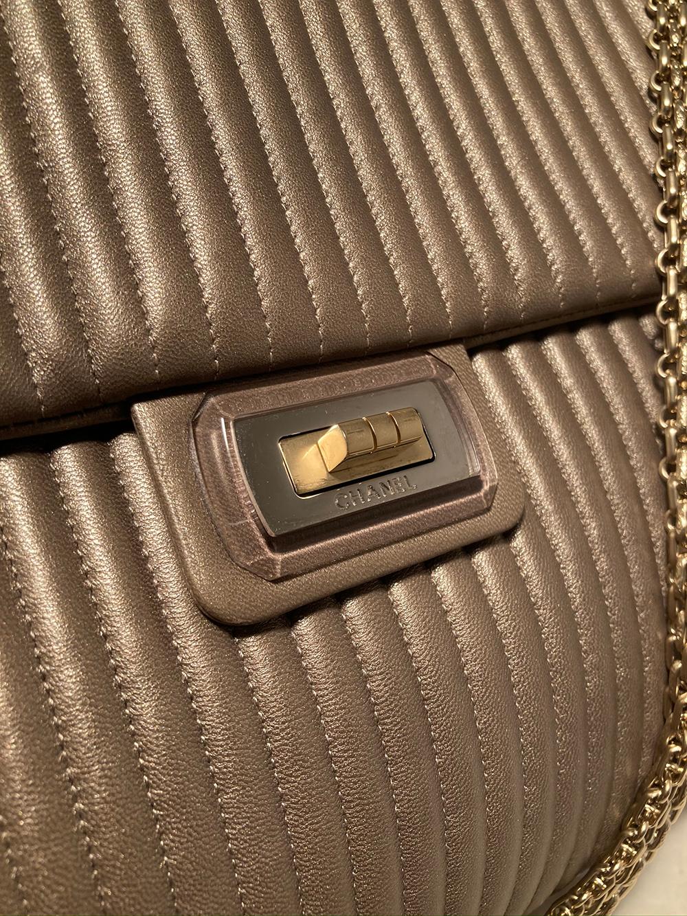 Chanel Vertical Stripe Quilted Reissue Classic New Shoulder Bag