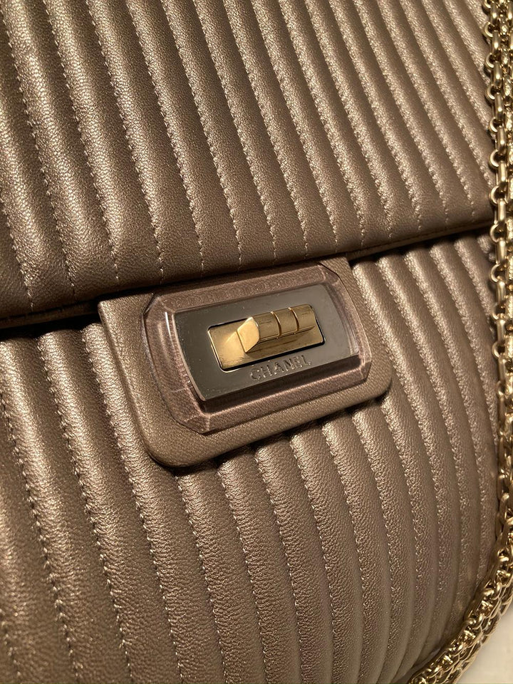 Chanel Vertical Stripe Quilted Reissue Classic New Shoulder Bag