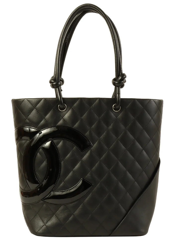 Chanel Around 2010 Made Cambon Tote Bag Black