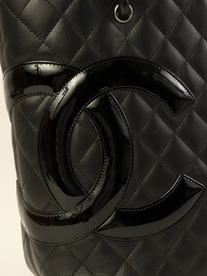 Chanel Around 2010 Made Cambon Tote Bag Black