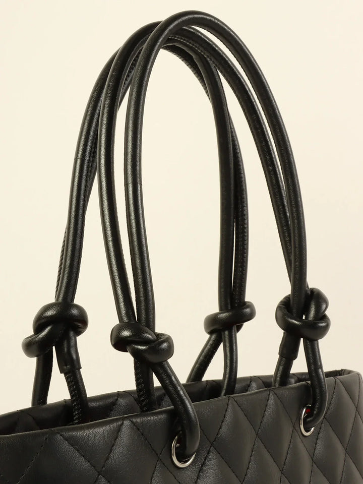Chanel Around 2010 Made Cambon Tote Bag Black