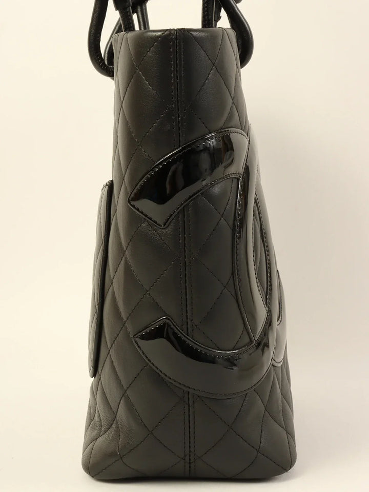 Chanel Around 2010 Made Cambon Tote Bag Black