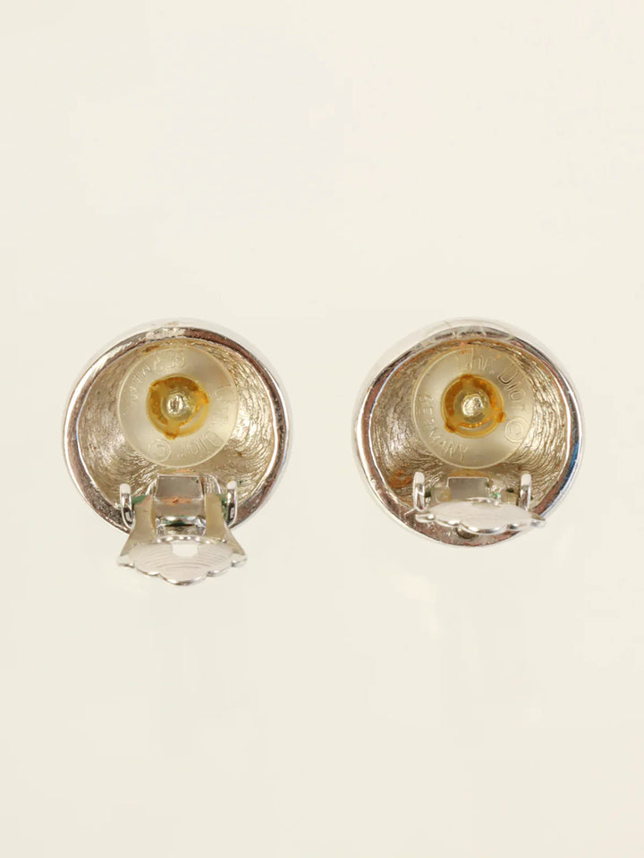 Top quality Dior Dome Design Earrings Silver