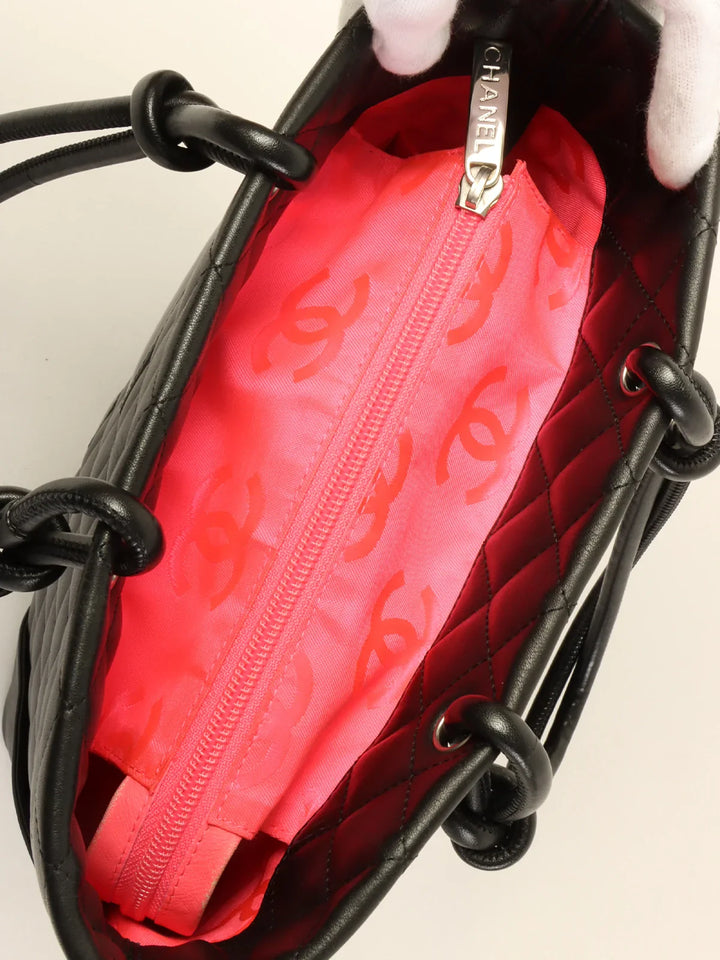 Chanel Around 2010 Made Cambon Tote Bag Black