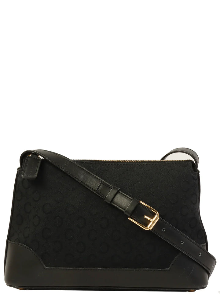 Celine C Macadam Pattern Shoulder Bag Black