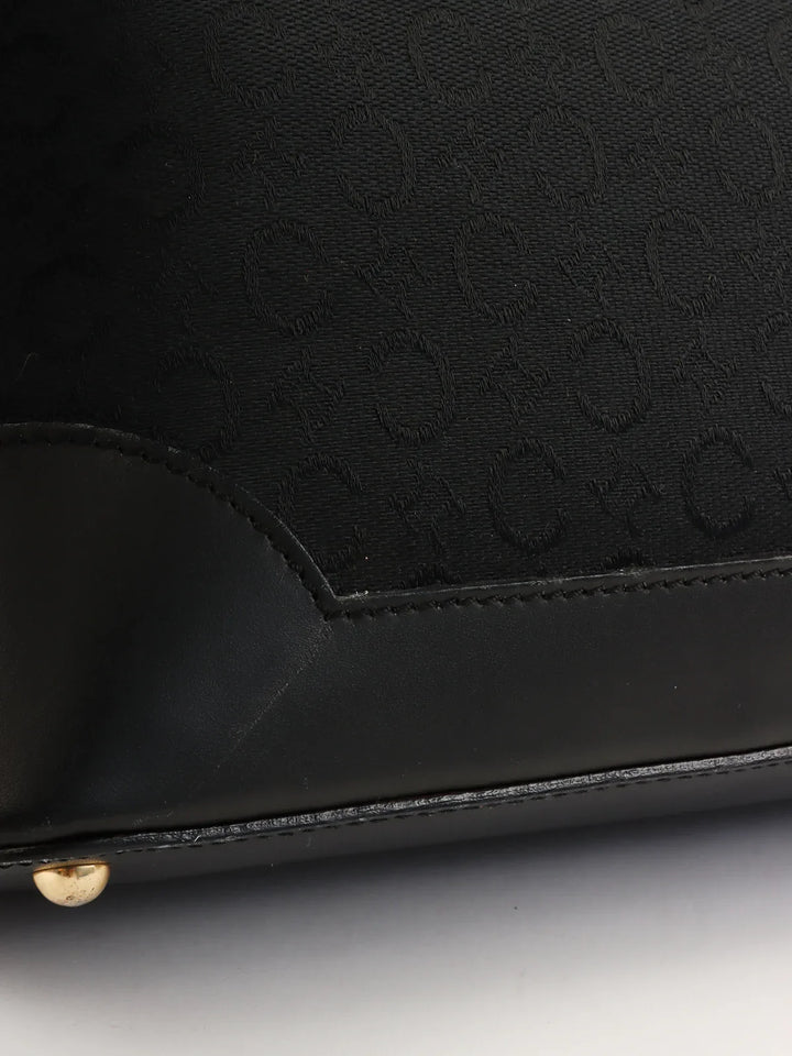 Celine C Macadam Pattern Shoulder Bag Black