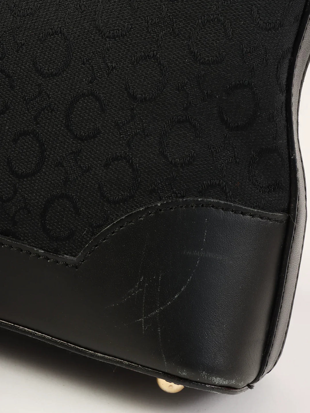 Celine C Macadam Pattern Shoulder Bag Black