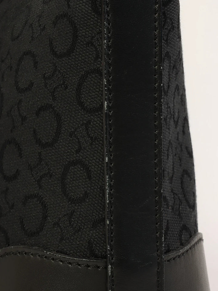 Celine C Macadam Pattern Shoulder Bag Black