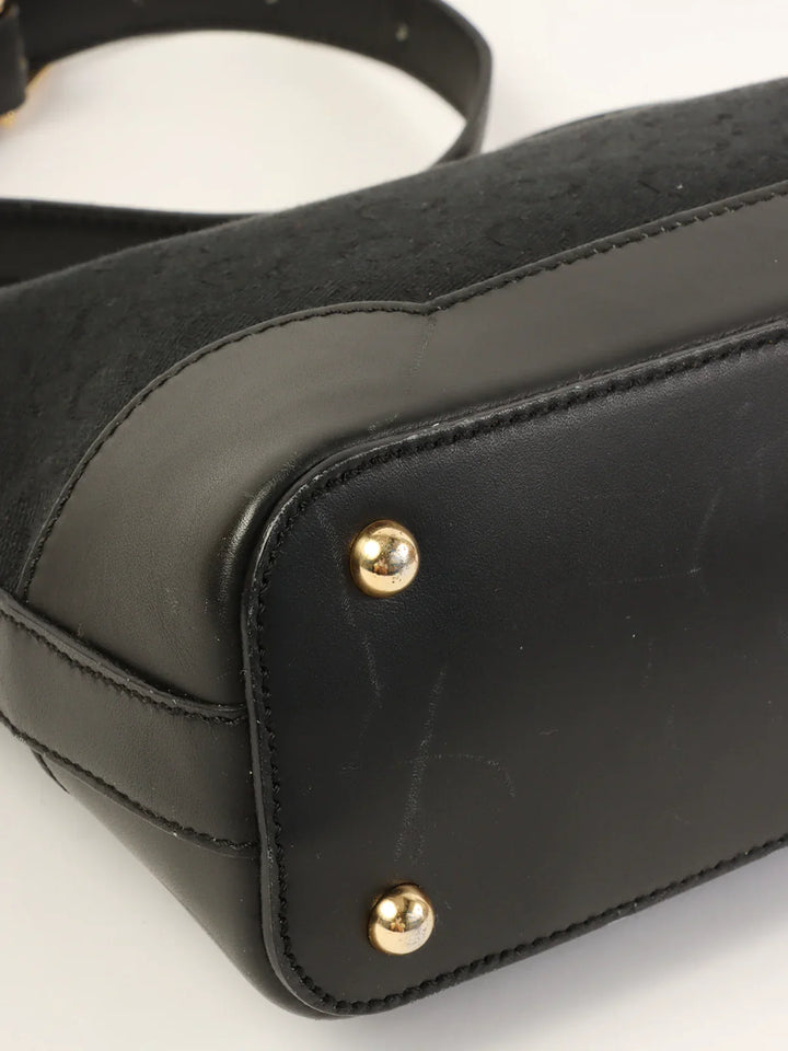 Celine C Macadam Pattern Shoulder Bag Black