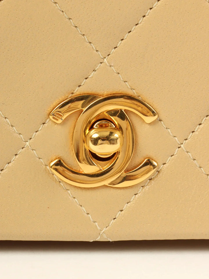 Chanel Around 1990 Made Full New Chain Bag Mini Beige