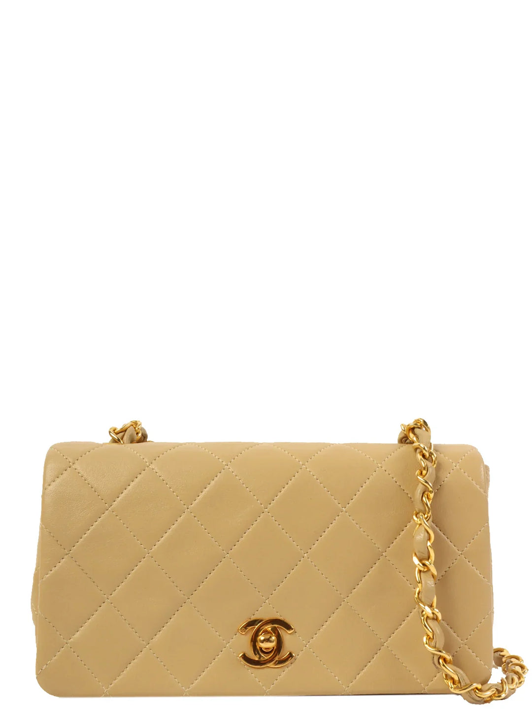 Chanel Around 1990 Made Full New Chain Bag Mini Beige