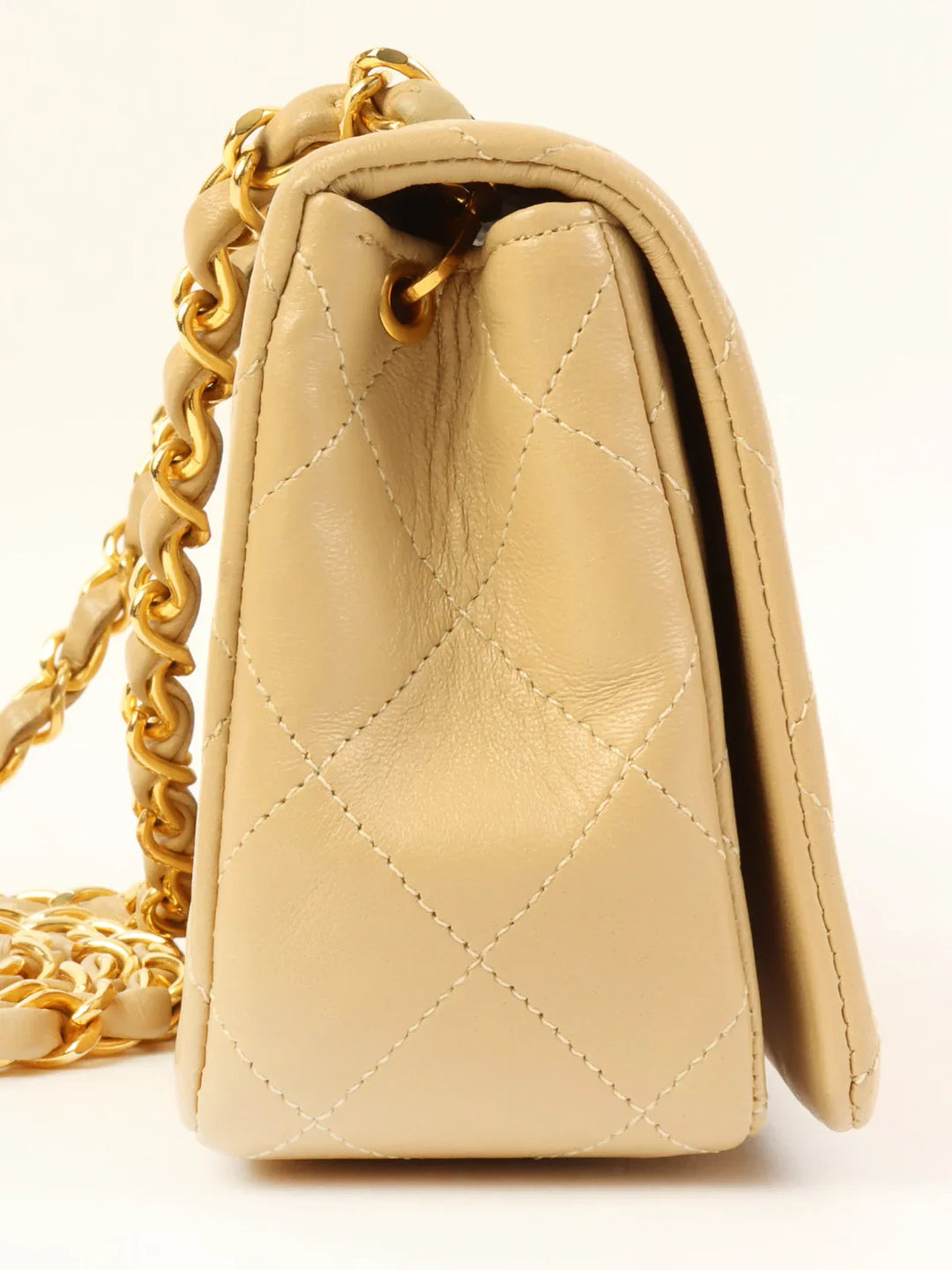 Chanel Around 1990 Made Full New Chain Bag Mini Beige