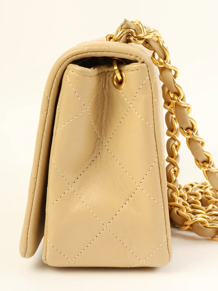 Chanel Around 1990 Made Full New Chain Bag Mini Beige
