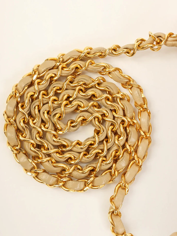 Chanel Around 1990 Made Full New Chain Bag Mini Beige
