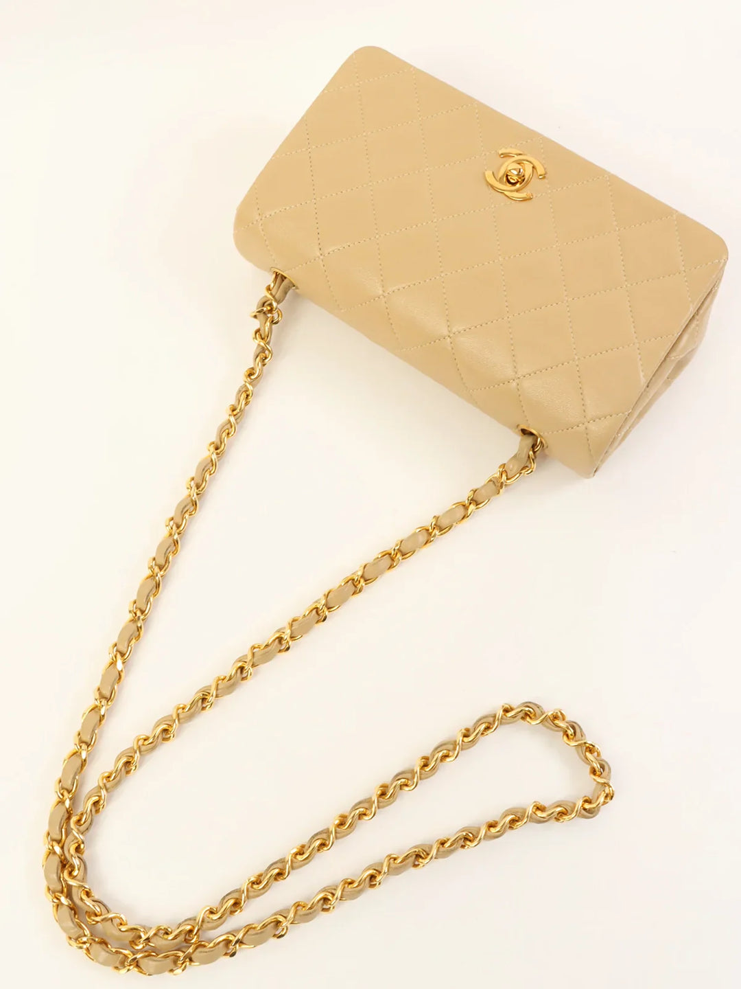 Chanel Around 1990 Made Full New Chain Bag Mini Beige