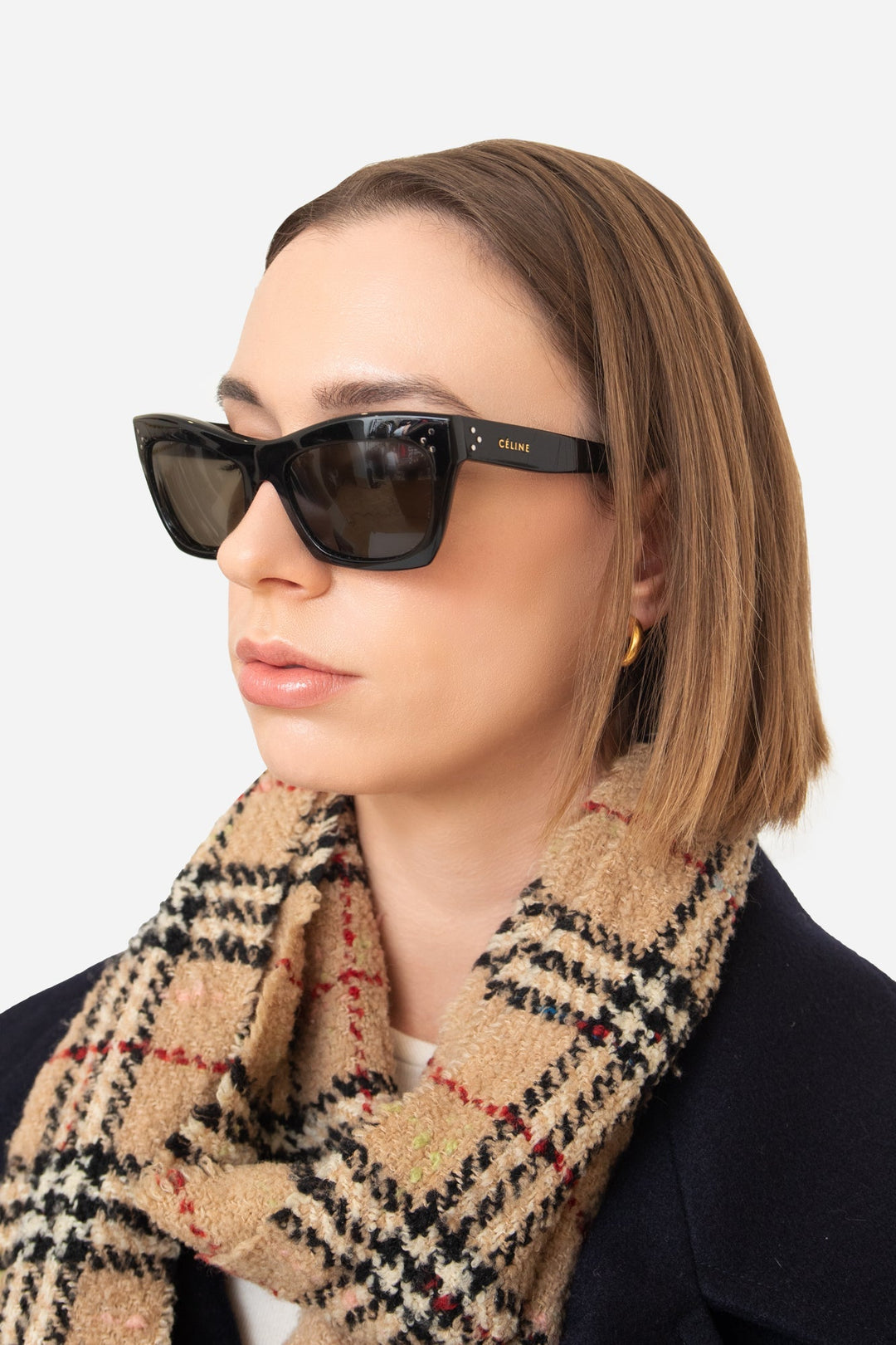 black square cat eye sunglasses