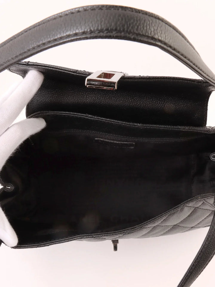 Chanel Around 2005 Made Caviar Skin 2.55 Shoulder Bag Black