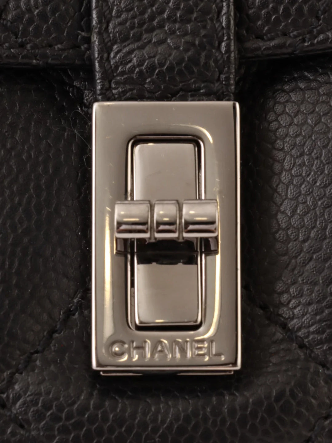 Chanel Around 2005 Made Caviar Skin 2.55 Shoulder Bag Black