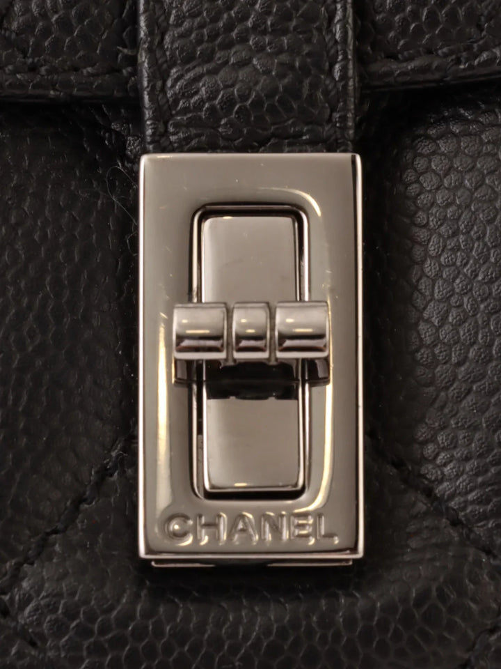 Chanel Around 2005 Made Caviar Skin 2.55 Shoulder Bag Black