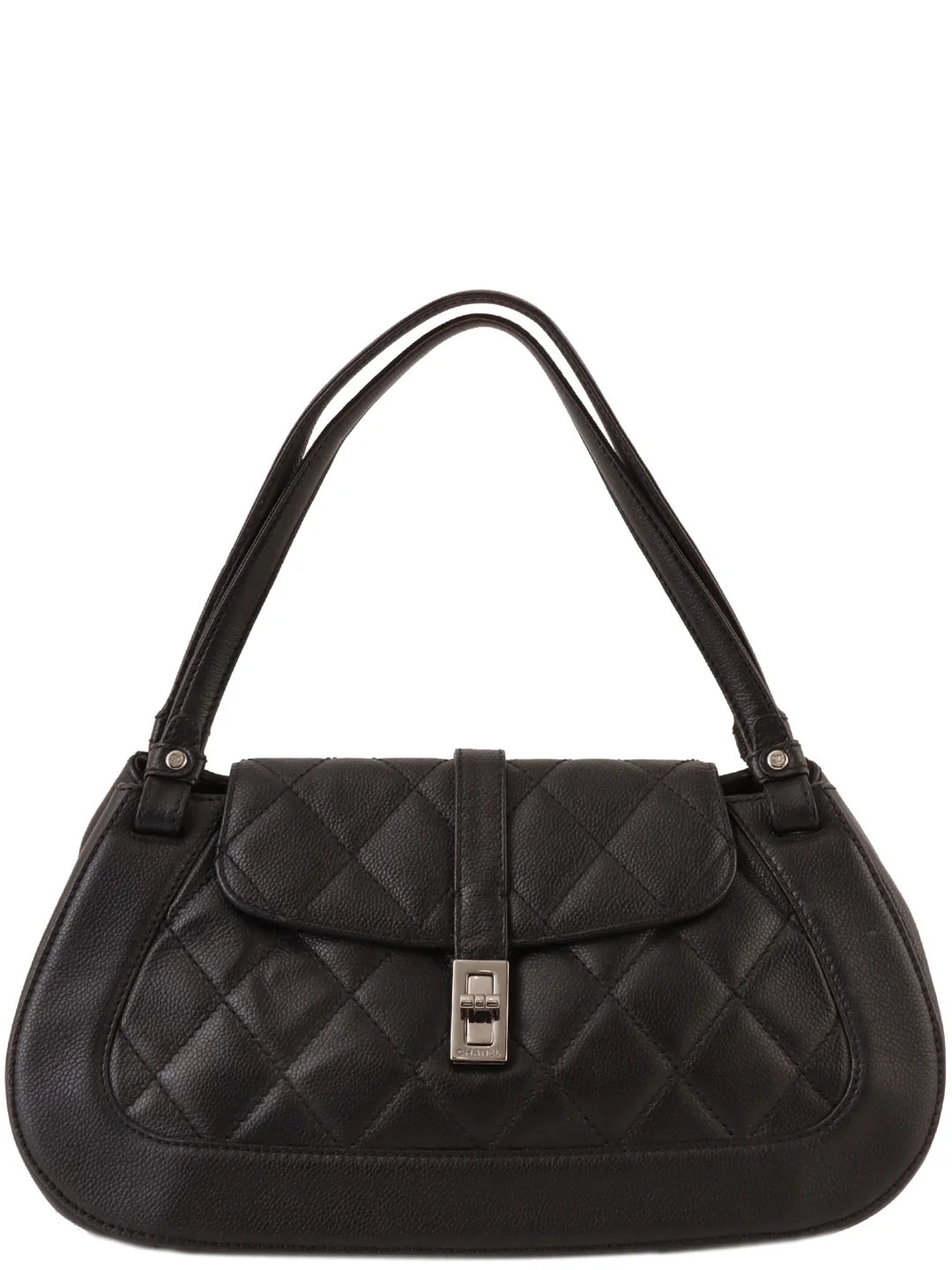 Chanel Around 2005 Made Caviar Skin 2.55 Shoulder Bag Black