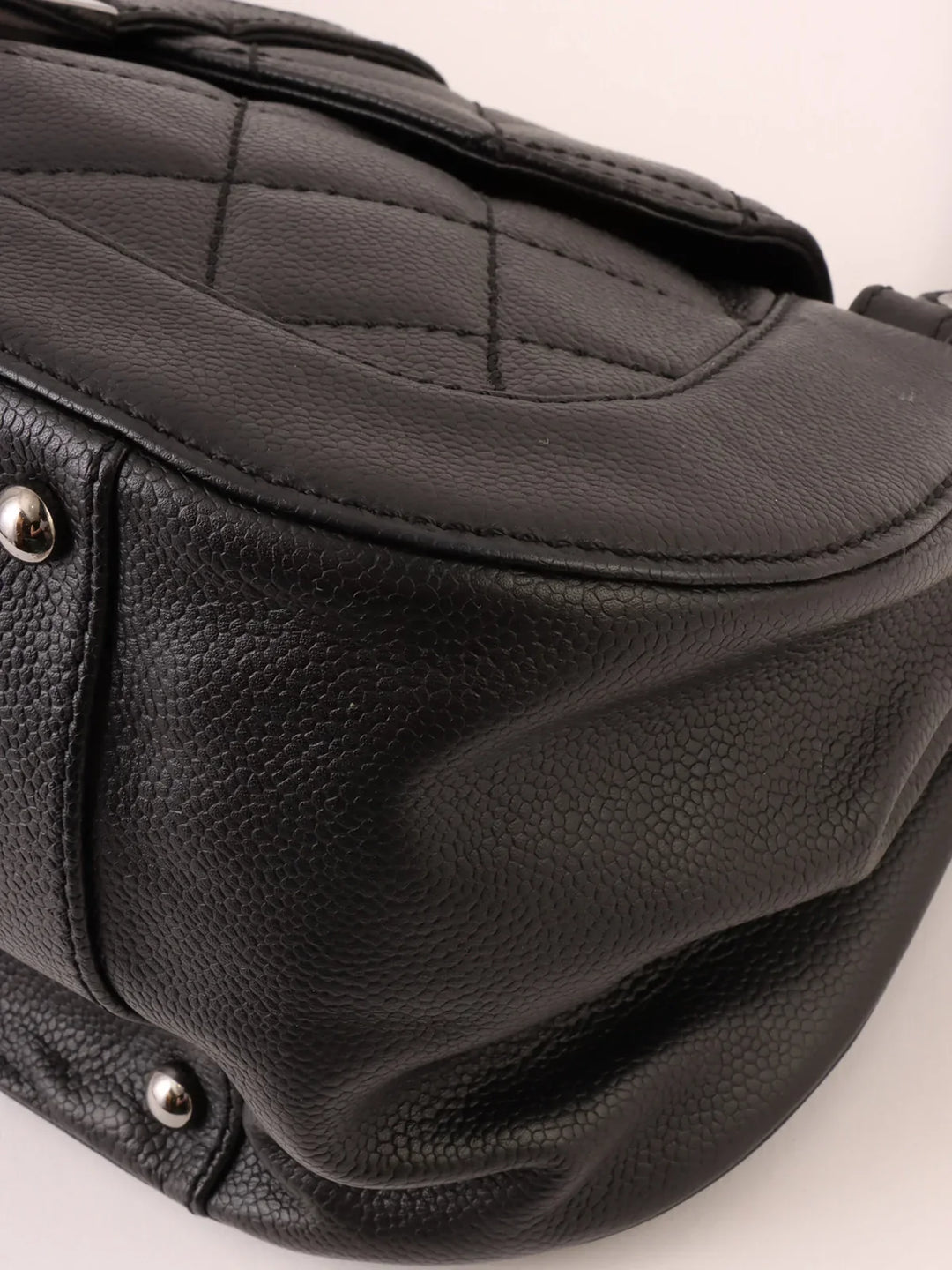 Chanel Around 2005 Made Caviar Skin 2.55 Shoulder Bag Black
