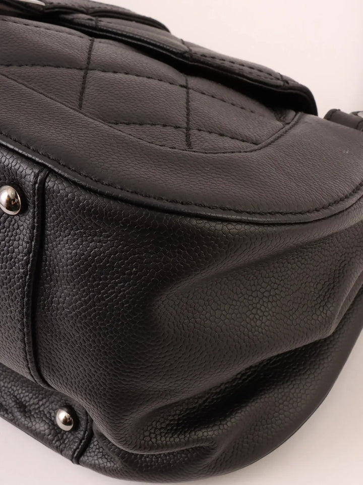 Chanel Around 2005 Made Caviar Skin 2.55 Shoulder Bag Black