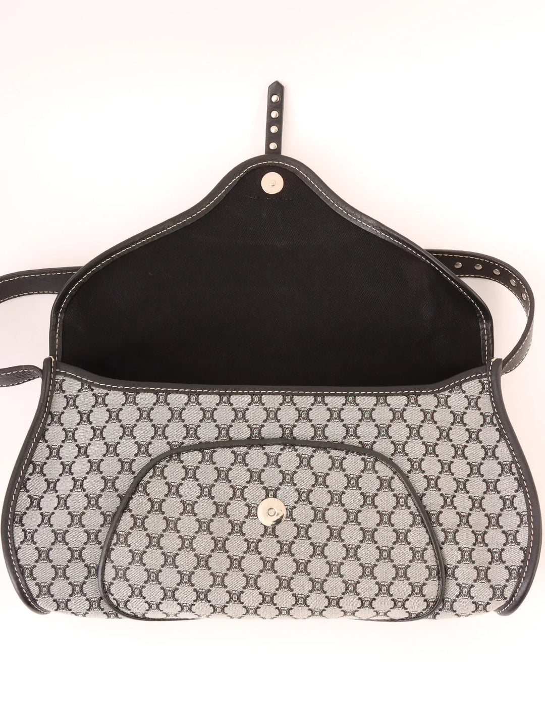 Celine Macadam Pattern Top Handle Bag Grey/Black