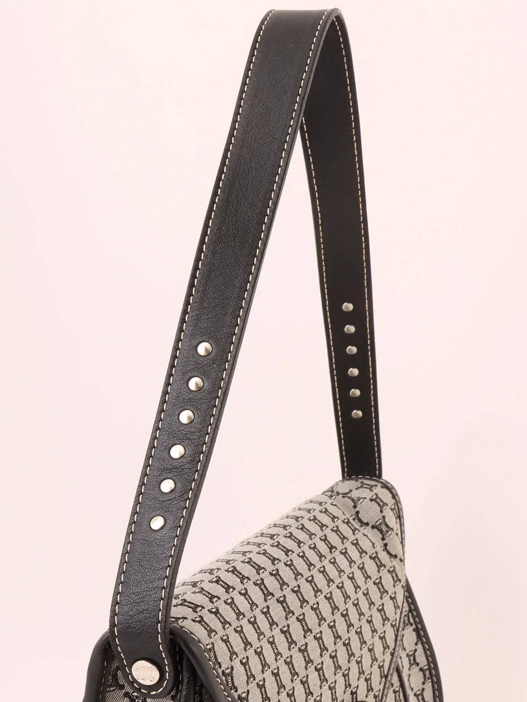 Celine Macadam Pattern Top Handle Bag Grey/Black
