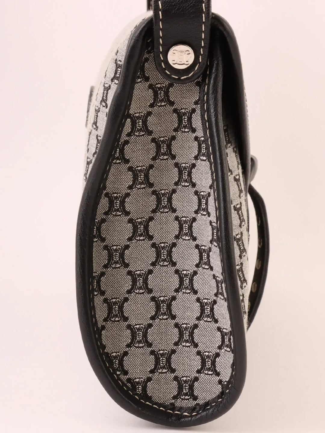 Celine Macadam Pattern Top Handle Bag Grey/Black