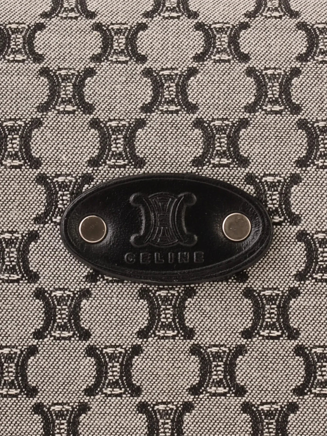 Celine Macadam Pattern Top Handle Bag Grey/Black