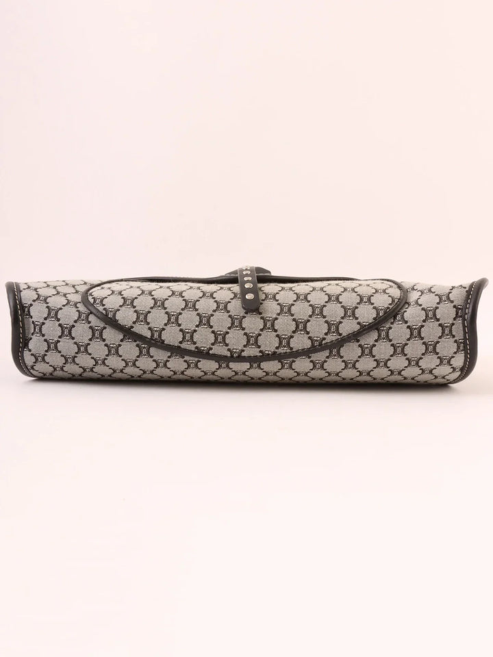 Celine Macadam Pattern Top Handle Bag Grey/Black